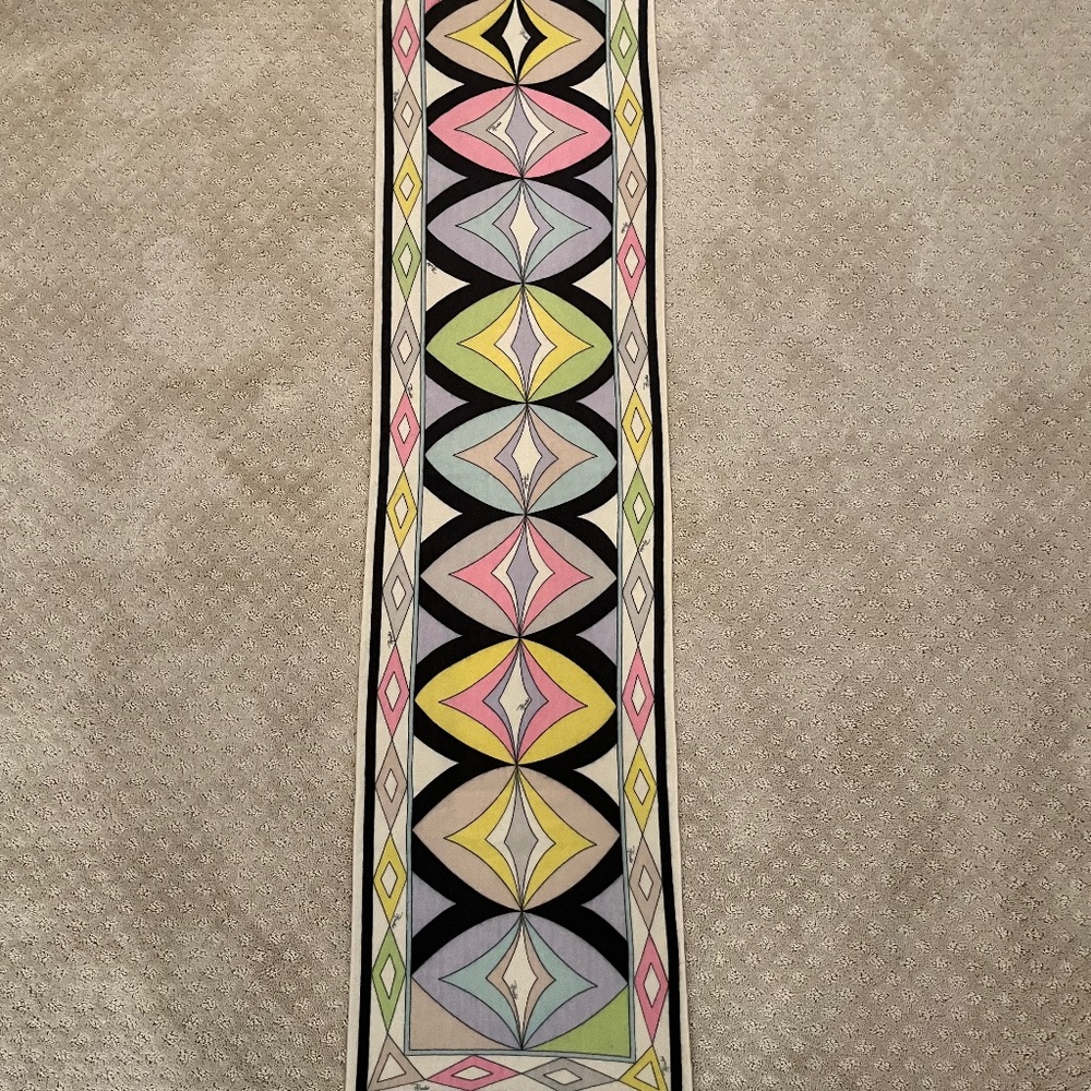 Emilio Pucci Cashmere Multicolor Scarf with Fringe